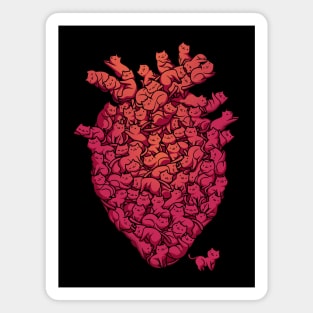 I Love Cat Heart Viva Magenta by Tobe Fonseca Magnet